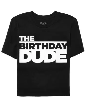 Camiseta con estampado de cumpleaños para niños - black