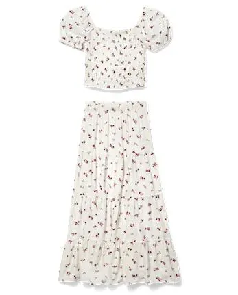 Tween Girls Floral 2-Piece Outfit Set - simplywht
