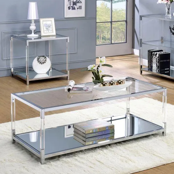 Ludvig Coffee Table - Chrome/Clear