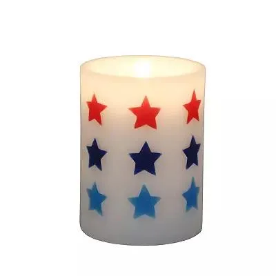 Celebrate Together™ Americana Stars LED 3" x 4" Pillar Candle