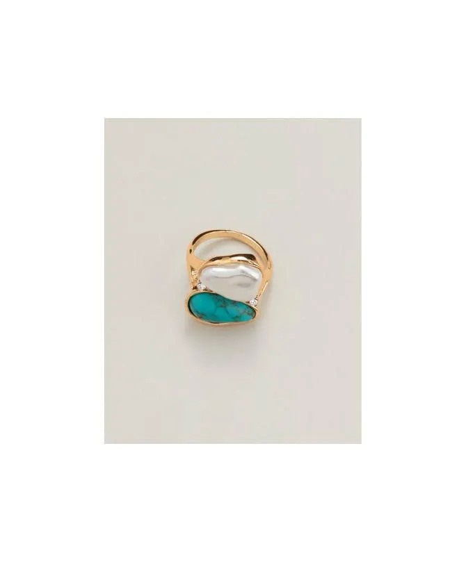 Turquoise Tides Statement Ring