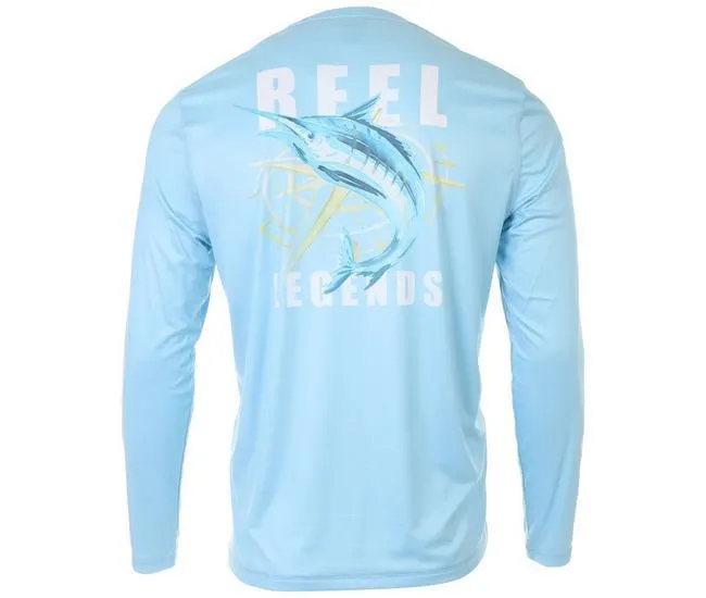 Mens Reel-Tec Marlin & Compass Long Sleeve T-Shirt