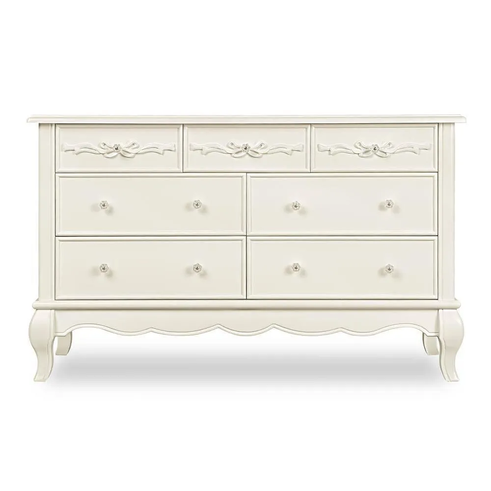 Aurora 54" Double Dresser with 7 Drawers by Evolur - Ivory
