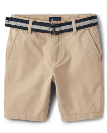 Shorts chinos con cinturón para niños - toast