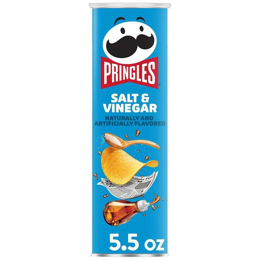 Pringles Potato Crisps Chips Salt and Vinegar, 5.5 oz
