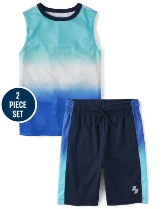 Boys Ombre Performance 2-Piece Outfit Set - multi clr