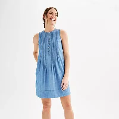 Women's Sonoma Goods For Life® Sleeveless Pintuck Dress