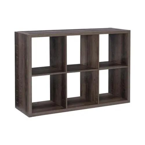 Gabinete de almacenamiento Kinne Collection Gray 6 Cubby