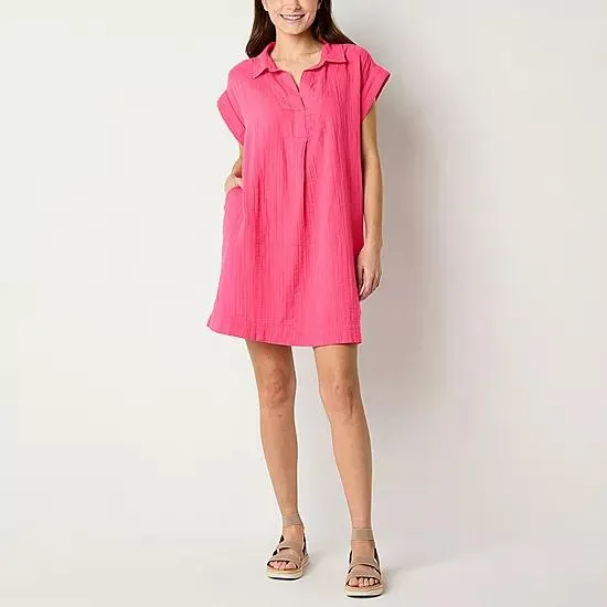 St. John's Bay Tall Short Sleeve Shift Dress
