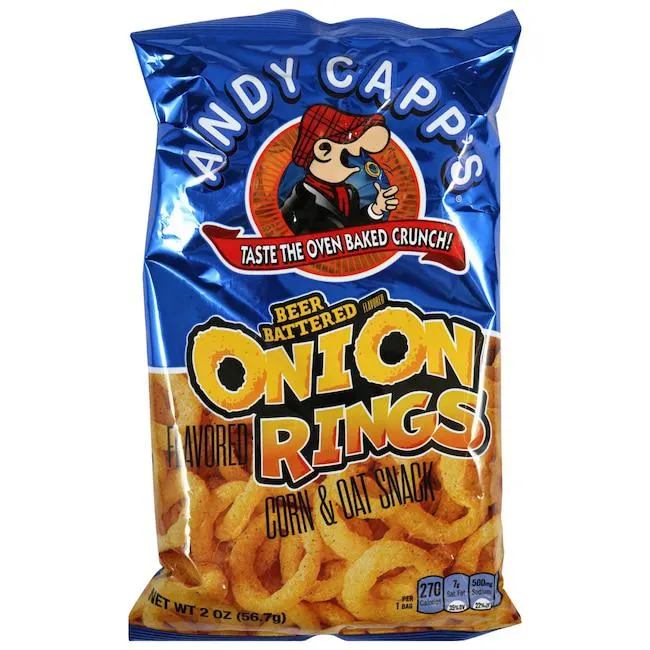 Andy Capp's Beer Battered Onion Ring Flavored Snacks, 2-oz. Bags