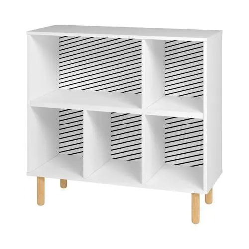 Librería baja Essex de 33,66" en blanco y cebra