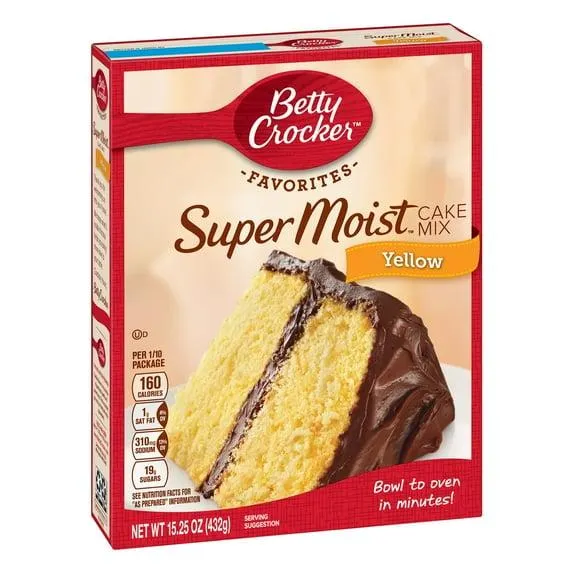 Betty Crocker Super Moist Yellow Cake Mix, 15.25 oz