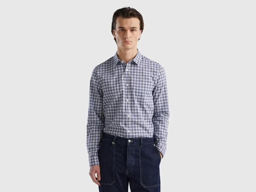 Camisa de cuadros de corte ceñido