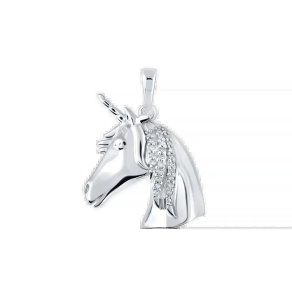 Dije de Unicornio Blanco Diamante