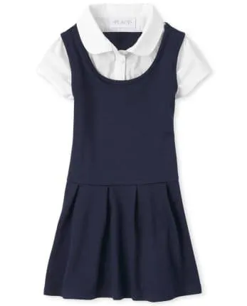 Vestido 2 en 1 de Punto Ponte de Uniforme para Niñas - tidal