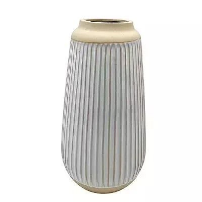 Fluted Glaze Cylinder Decorative Vase Table Decor