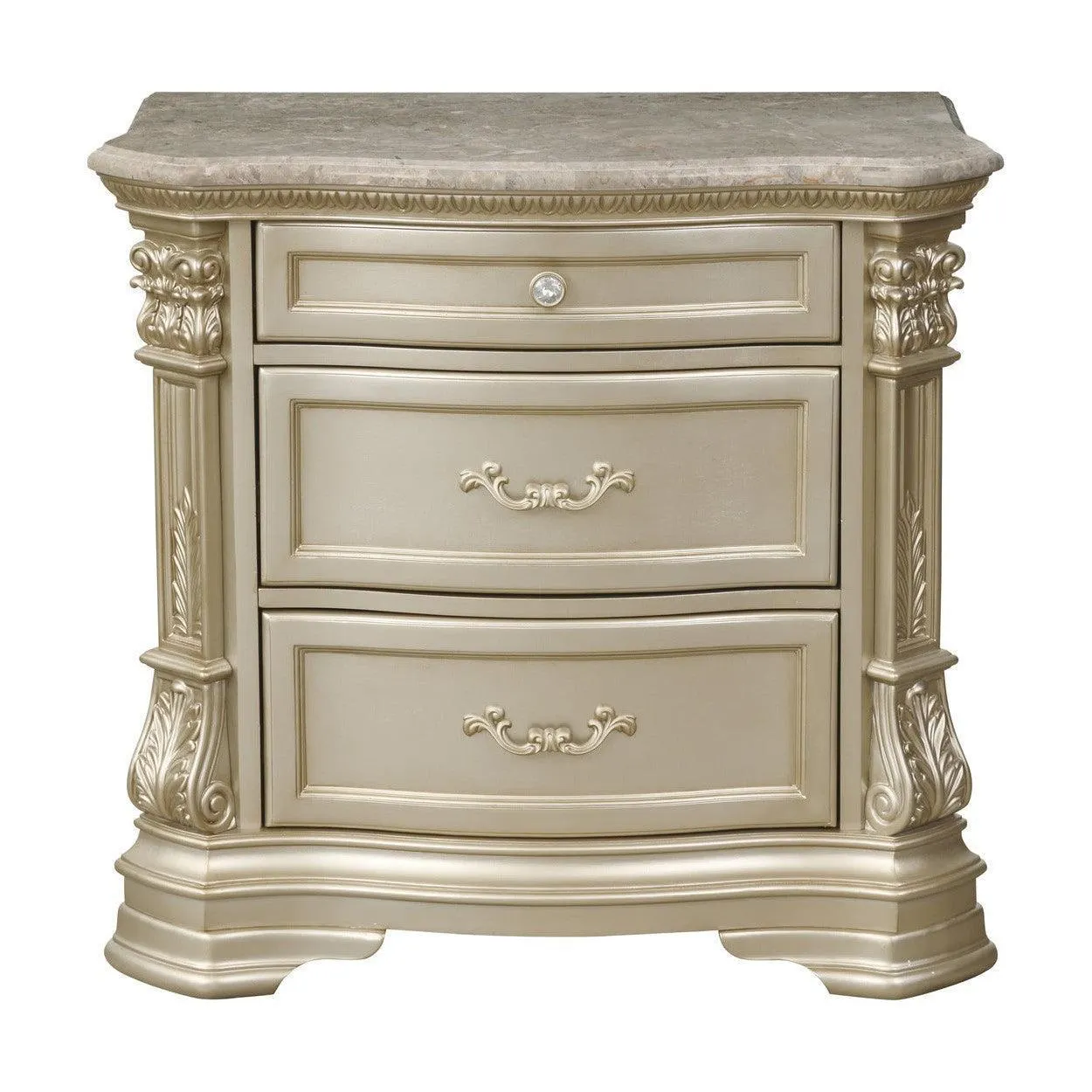 Mesa de noche con superficie de mármol