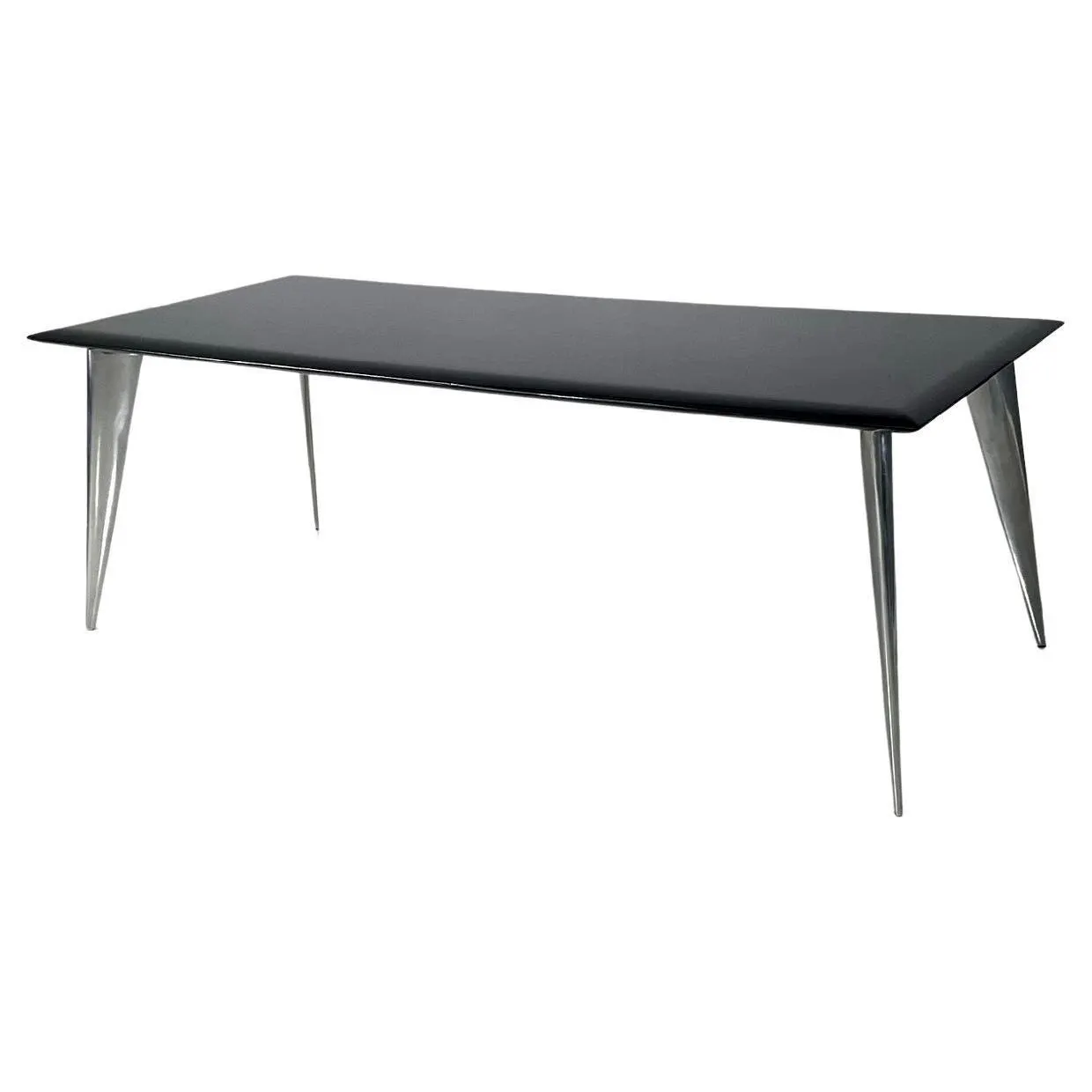 Mesa de comedor negra moderna italiana M de Philippe Starck para Driade Aleph, años 80