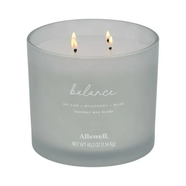 Allswell Balance (Balsam + Mahogany + Musk) Scented 4-Wick Spa Jar Candle 40.2oz