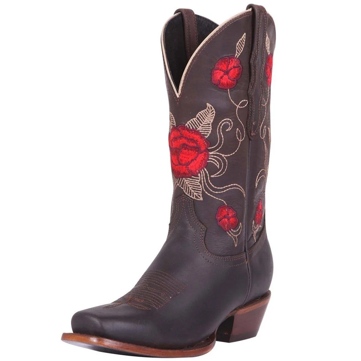 Botas Vaqueras de Cuero para Mujer Horma Rodeo Bordadas GEN-41785