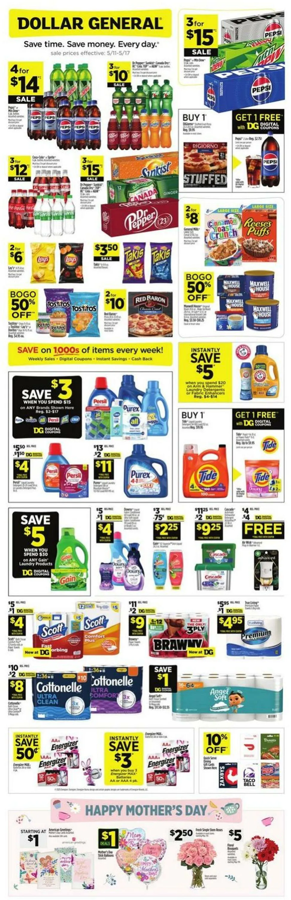 Catálogo de Dollar General Current weekly ad 11 de mayo al 17 de mayo 2025 - Página 1