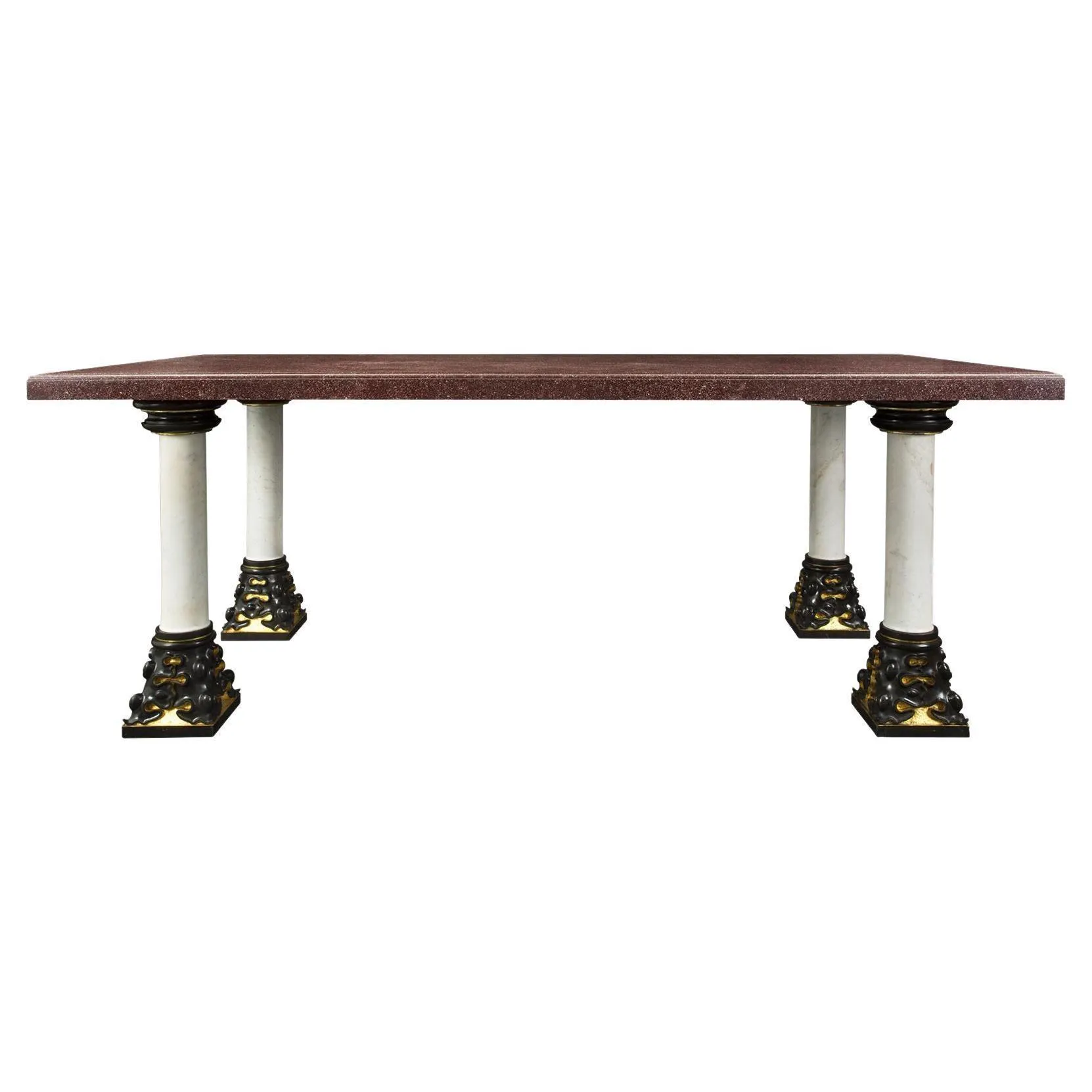 Mesa de centro y comedor italiana de mármol del siglo XIX, de estilo neoclásico