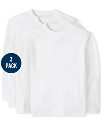 Paquete de 3 camisetas básicas con capas para bebés y niños pequeños - white