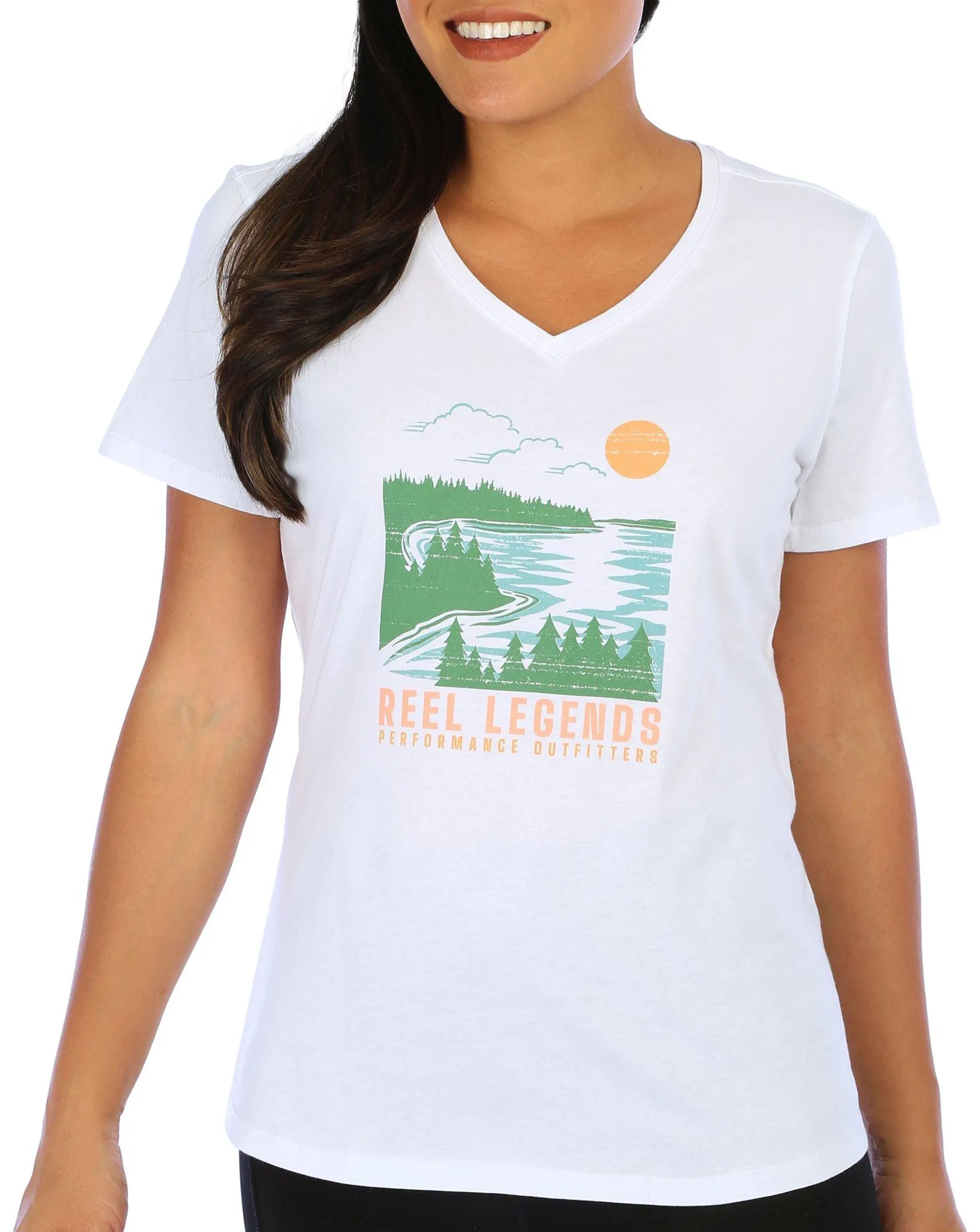 Reel Legends Womens Graphic Short Sleeve Tee