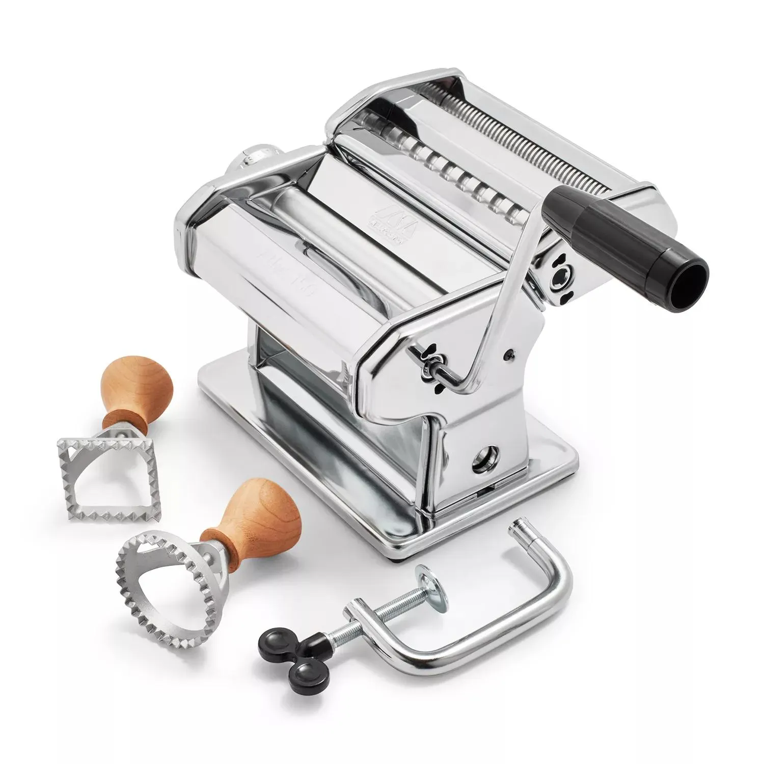 Marcato Atlas 150 Classic Pasta Maker with 2 Ravioli Stamps