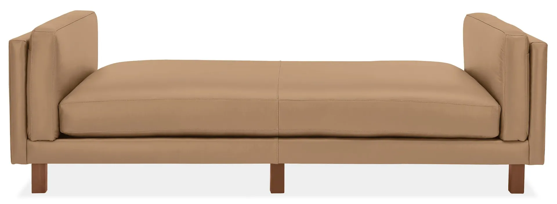 Cade 91" Daybed in Urbino Taupe Leather with Mocha Legs