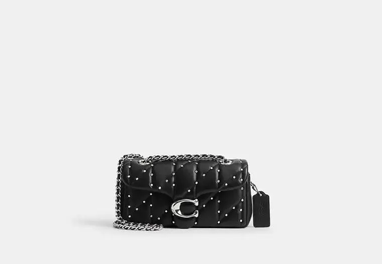 Tabby Shoulder Bag 20 With Pillow Quilting And Crystal Rivets