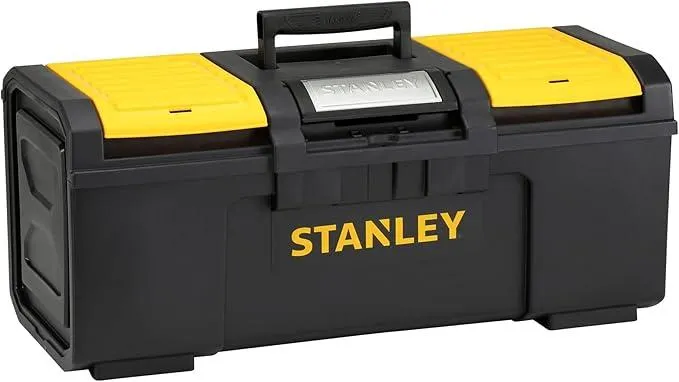 STANLEY Deep Toolbox Storage with 1 Touch Latch, 2 Lid Organisers for Small Parts, 24 Inch, 1-79-218