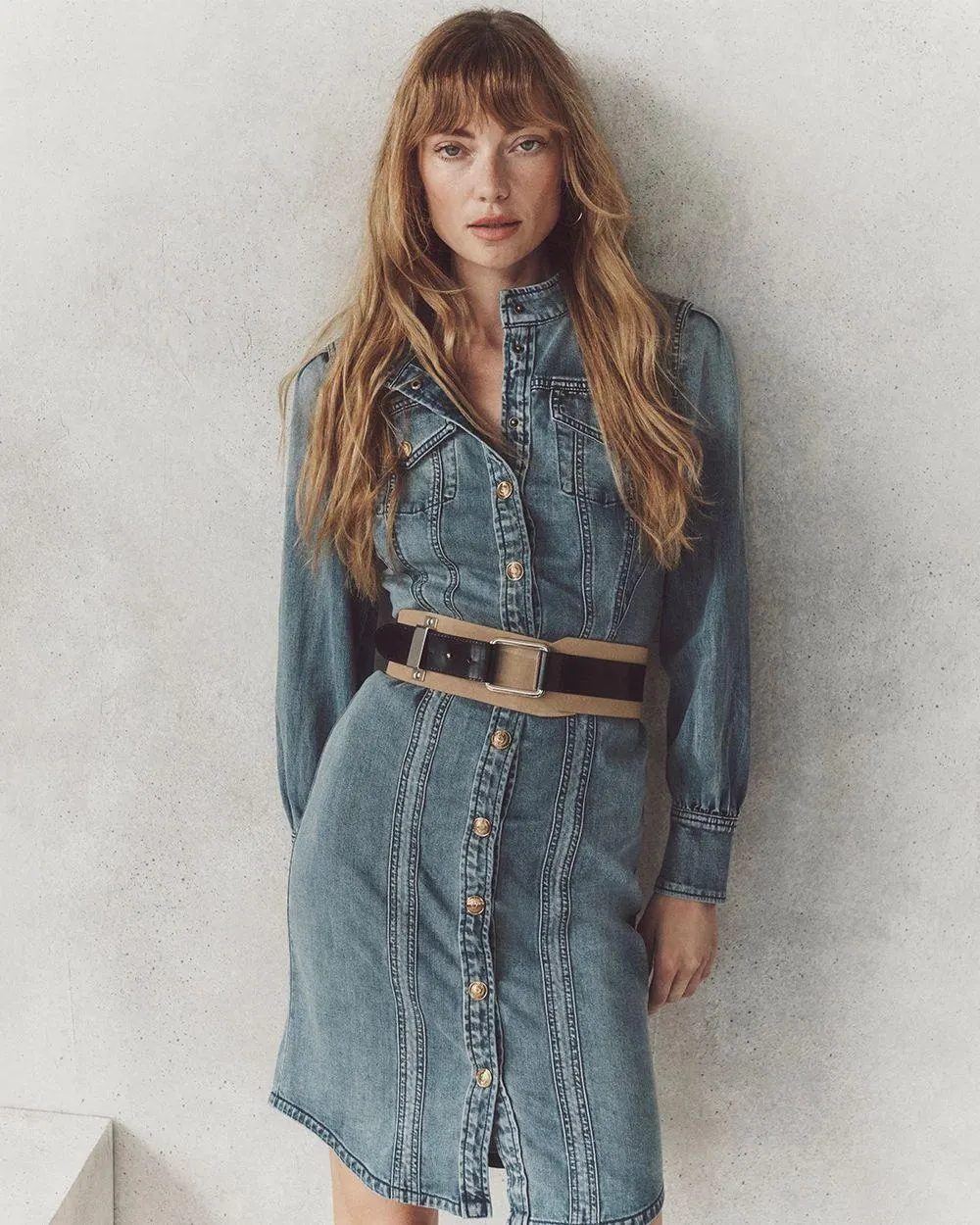Long Sleeve Denim Shirt Dress