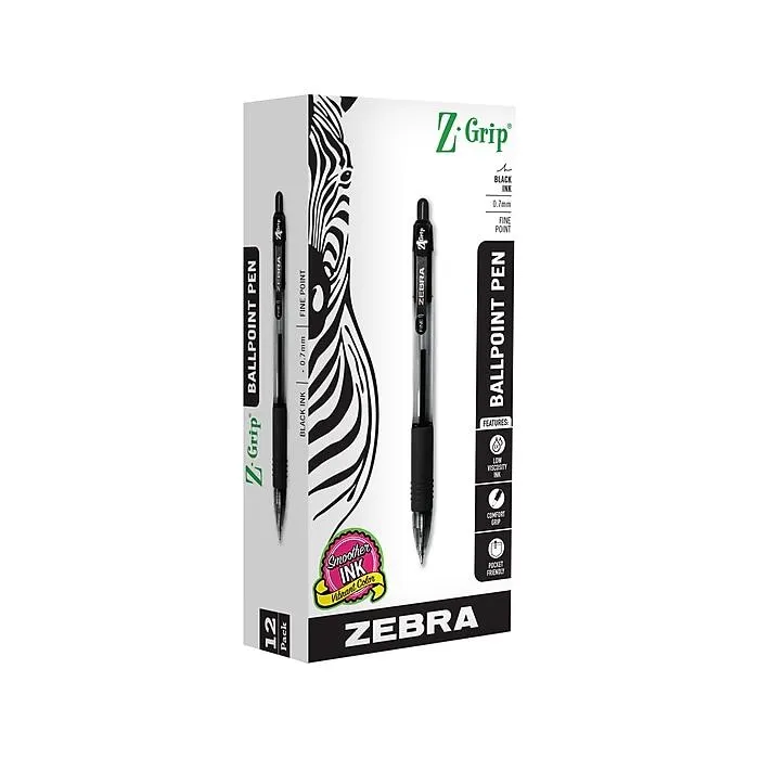 Zebra Z-Grip Retractable Ballpoint Pens,