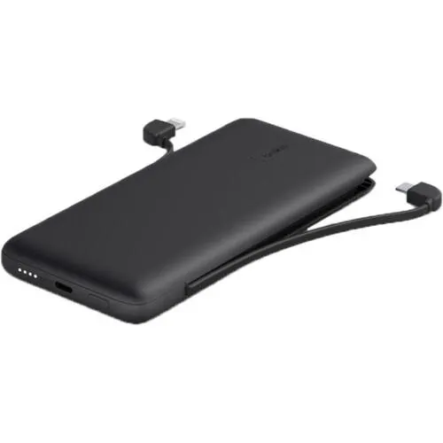 Belkin BOOST CHARGE 10,000mAh USB Type-C Power Bank with Integrated Cables (Black)