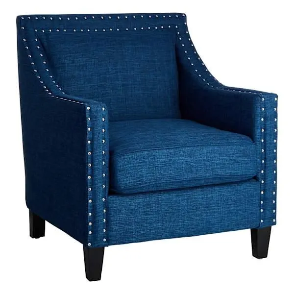 Erica Studded Accent Chair, Blue