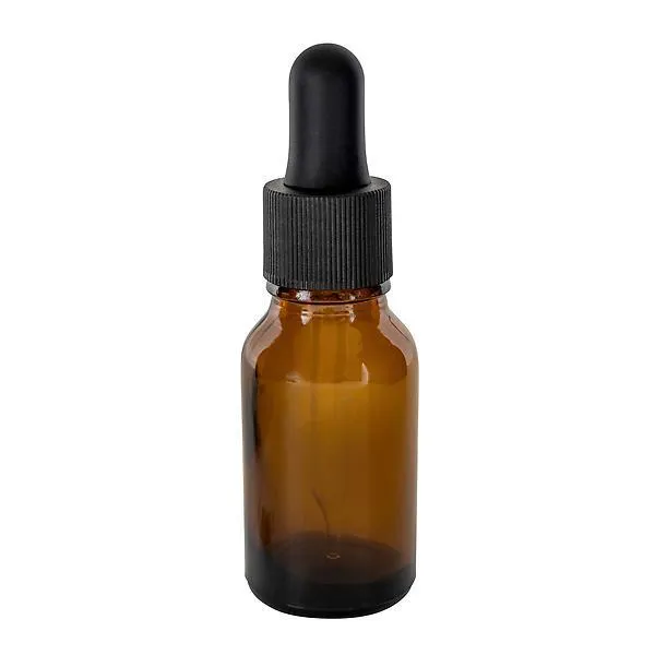1/2 oz. Bottle with Glass Dropper Amber
