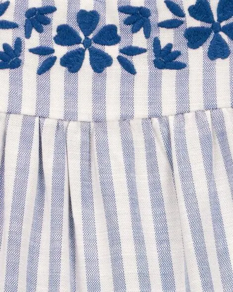 Baby Striped Flutter-Sleeve Romper