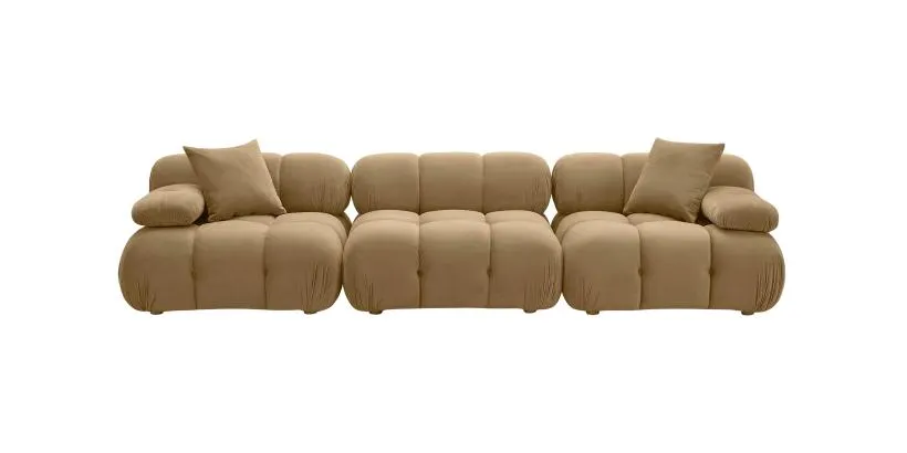 Solace Camel Velvet Modular Sofa