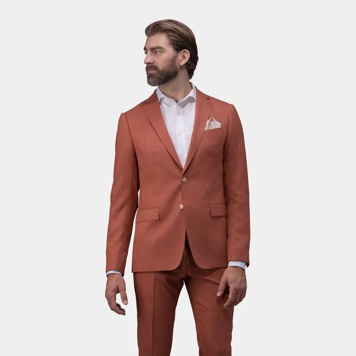 Burnt orange two-piece suit