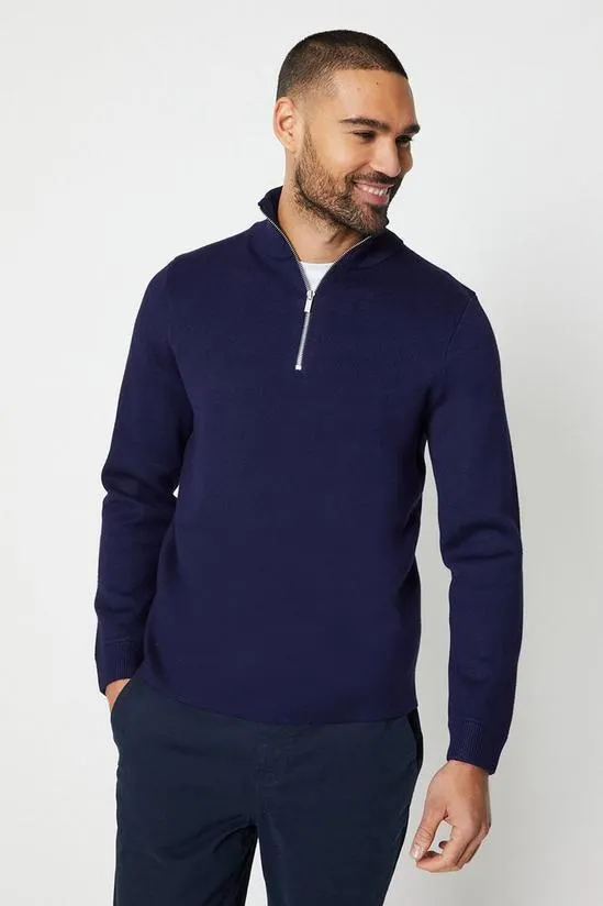 Relaxed Knitted 1/4 Zip Jumper