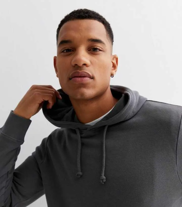 Dark Grey Pocket Front Hoodie
