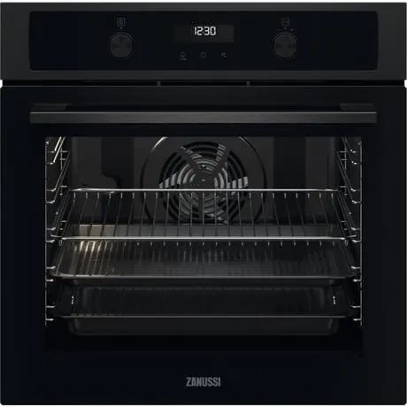 Zanussi ZOPNA7K1 59.4cm Built In Pyrolytic Single Oven - Black