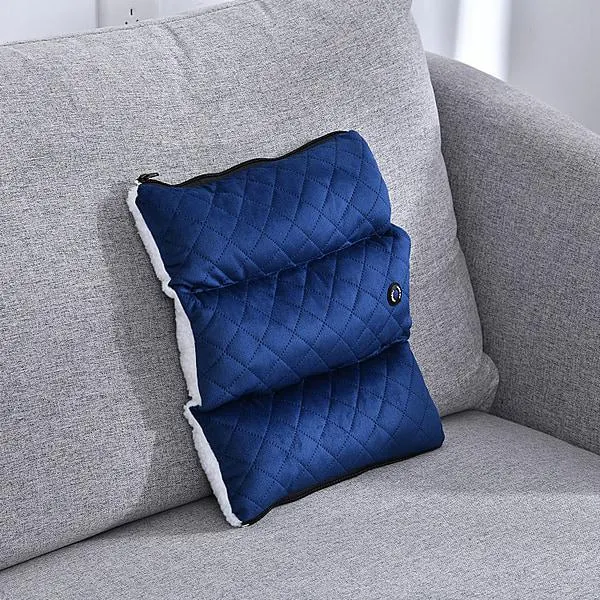 Homesmart 2 in 1 Vibrating Massage Foldable Pillow (Size 38x33x6 Cm) - Navy