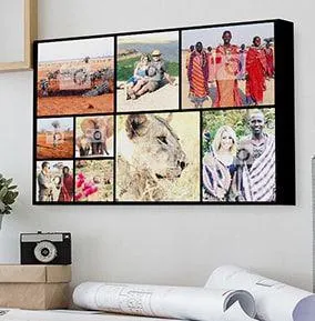 9 Photo Canvas Print - Landscape, Black Border