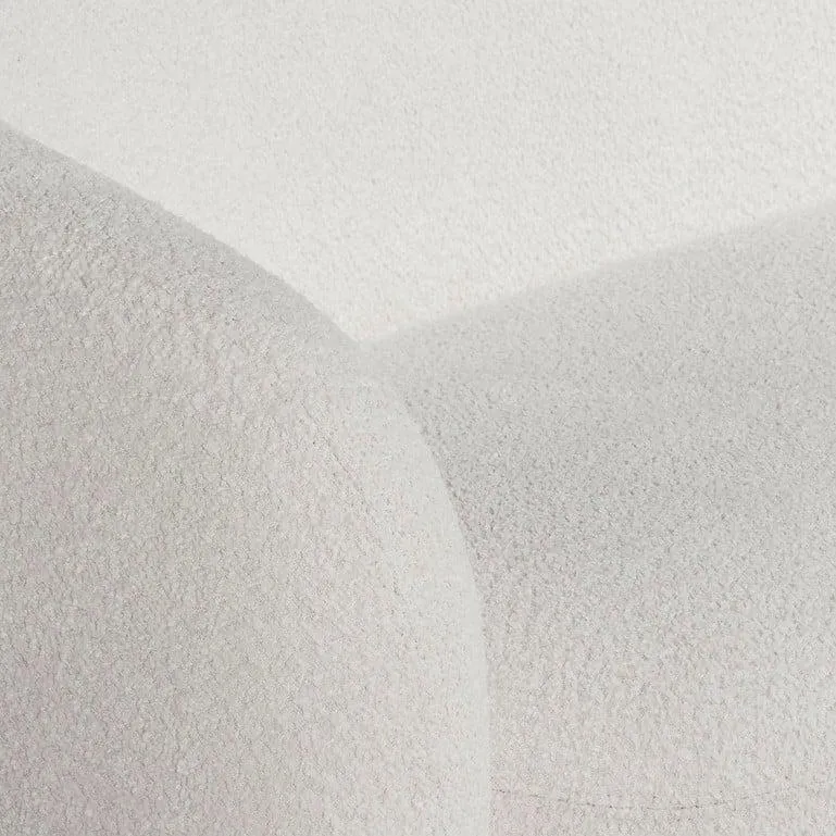 Curved Cream Boucle 3 Seater Sofa