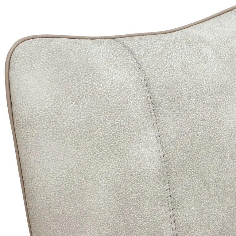 Neutral Faux Leather Swivel Dining Chair