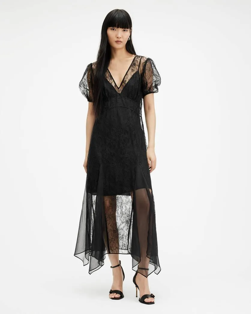 Rayna V-Neck Lace Maxi Dress