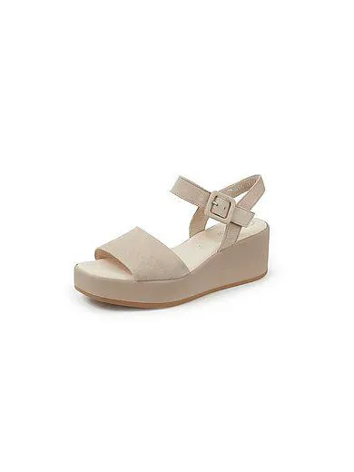 Platform sandals in kid suede