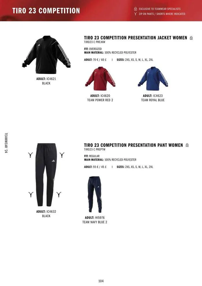Adidas Teamwear 2024 from 11 March to 31 December 2024 - Catalogue Page 104